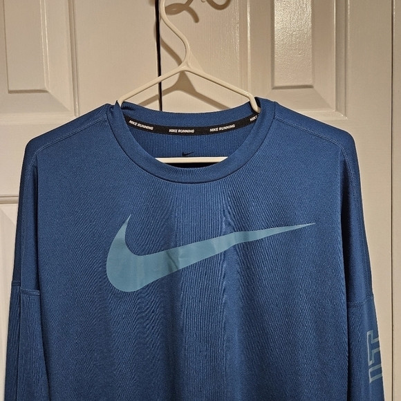 Nike Just Do It Longsleeve Blue Activewear Running Top Size Small - Picture 6 of 11